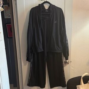 adidas Black animal print hooded zip up sweatshirt